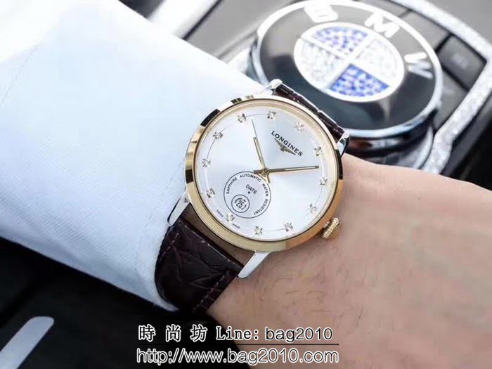 LONGINES浪琴 2018全新簡約商務男士機械腕表 WSS1833